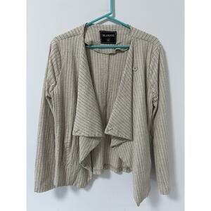 Lagenlook Linen Jacket Assymetrical Moto Striped Size Medium‎ Women's BlankNYC